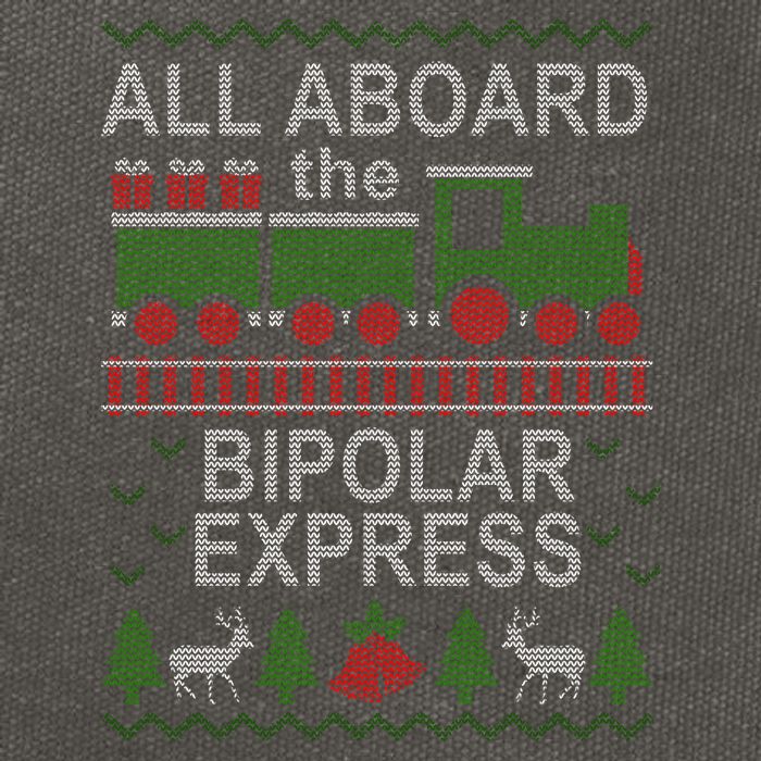 All Aboard The Bipolar Express Ugly Christmas Cotton Canvas Backpack