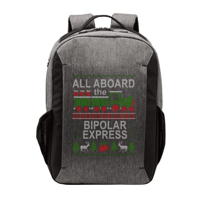 All Aboard The Bipolar Express Ugly Christmas Vector Backpack