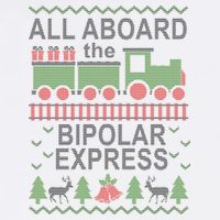All Aboard The Bipolar Express Ugly Christmas Garment-Dyed Sweatshirt