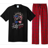 All American Trump Girl Messy Bun Trump Women Supporter 2024 Pajama Set