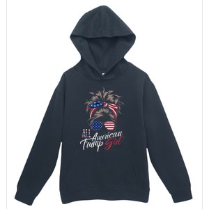 All American Trump Girl Messy Bun Trump Women Supporter 2024 Urban Pullover Hoodie