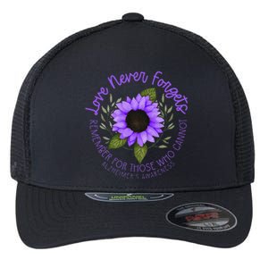 Alzheimer Awareness Tee For Men And Women Purple Sunflower Flexfit Unipanel Trucker Cap