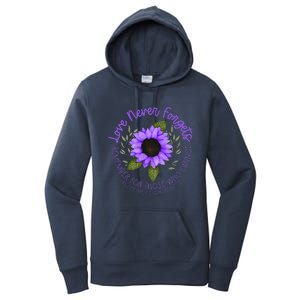 Alzheimer Awareness Tee For Men And Women Purple Sunflower Women's Pullover Hoodie