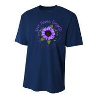 Alzheimer Awareness Tee For Men And Women Purple Sunflower Youth Performance Sprint T-Shirt