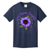 Alzheimer Awareness Tee For Men And Women Purple Sunflower Kids T-Shirt