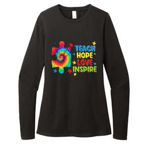 Autism Awareness Teacher Tie Dye Teach Hope Love Inspire Gift Womens CVC Long Sleeve Shirt