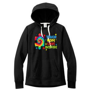 Autism Awareness Teacher Tie Dye Teach Hope Love Inspire Gift Women's Fleece Hoodie