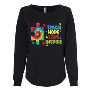 Autism Awareness Teacher Tie Dye Teach Hope Love Inspire Gift Womens California Wash Sweatshirt