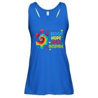 Autism Awareness Teacher Tie Dye Teach Hope Love Inspire Gift Ladies Essential Flowy Tank