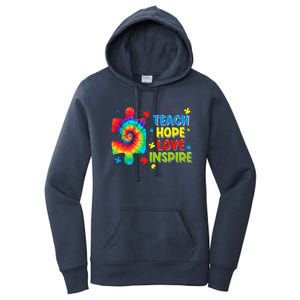 Autism Awareness Teacher Tie Dye Teach Hope Love Inspire Gift Women's Pullover Hoodie