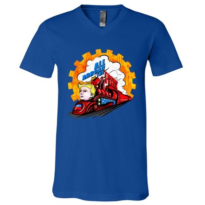 All Abroad The Trump Train 2024 Future Is Bright V-Neck T-Shirt