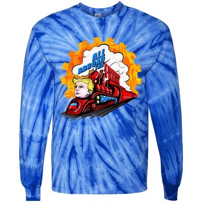 All Abroad The Trump Train 2024 Future Is Bright Tie-Dye Long Sleeve Shirt