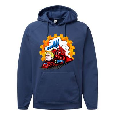 All Abroad The Trump Train 2024 Future Is Bright Performance Fleece Hoodie