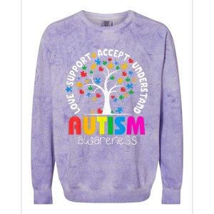 Autism Awareness Teacher Teach Hope Love Inspire Colorblast Crewneck Sweatshirt