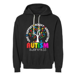 Autism Awareness Teacher Teach Hope Love Inspire Garment-Dyed Fleece Hoodie