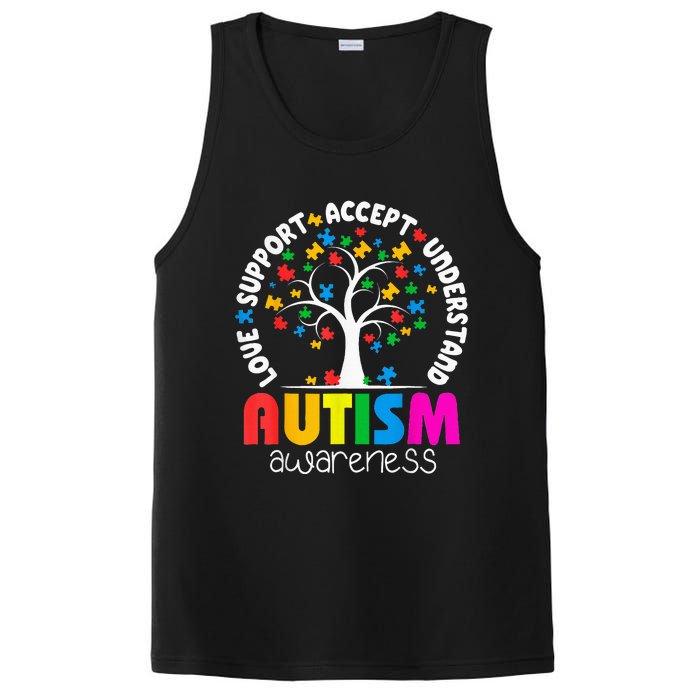 Autism Awareness Teacher Teach Hope Love Inspire PosiCharge Competitor Tank