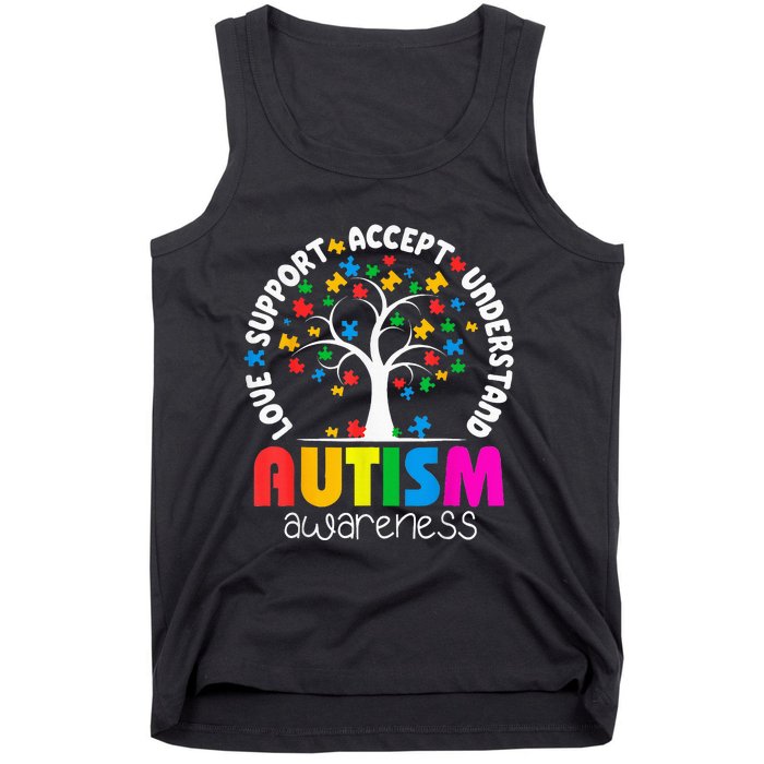 Autism Awareness Teacher Teach Hope Love Inspire Tank Top