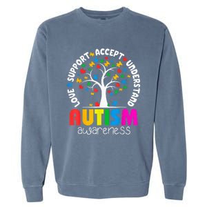 Autism Awareness Teacher Teach Hope Love Inspire Garment-Dyed Sweatshirt