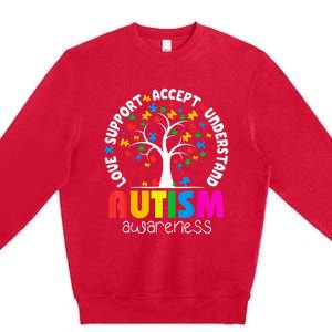 Autism Awareness Teacher Teach Hope Love Inspire Premium Crewneck Sweatshirt