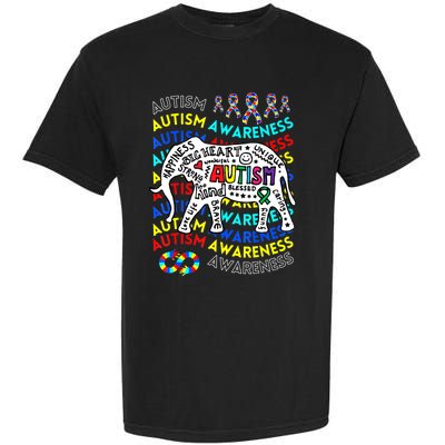 Autism Awareness Teacher Autism Moms And Dads Elephant Garment-Dyed Heavyweight T-Shirt