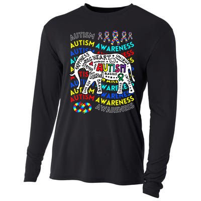 Autism Awareness Teacher Autism Moms And Dads Elephant Cooling Performance Long Sleeve Crew