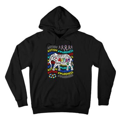 Autism Awareness Teacher Autism Moms And Dads Elephant Tall Hoodie