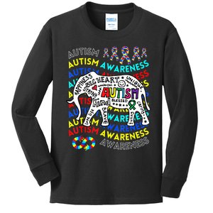 Autism Awareness Teacher Autism Moms And Dads Elephant Kids Long Sleeve Shirt