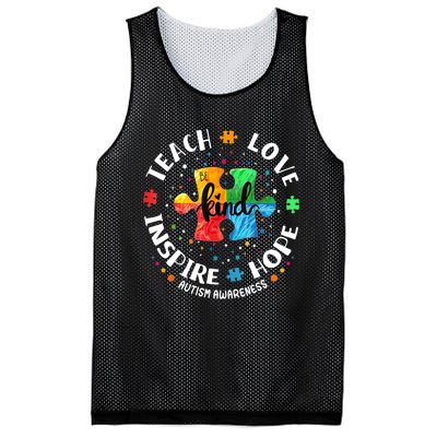 Autism Awareness Teacher Teach Hope Love Inspire Mesh Reversible Basketball Jersey Tank