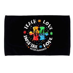 Autism Awareness Teacher Teach Hope Love Inspire Microfiber Hand Towel