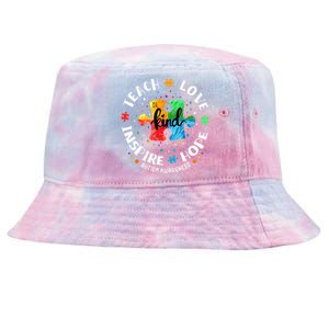 Autism Awareness Teacher Teach Hope Love Inspire Tie-Dyed Bucket Hat