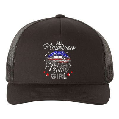 All American Trump Girl Mouth Diamond Yupoong Adult 5-Panel Trucker Hat