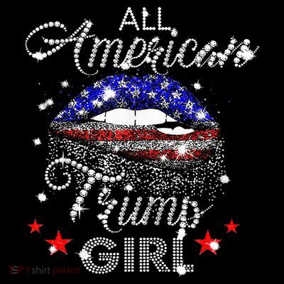 All American Trump Girl Mouth Diamond T-Shirt