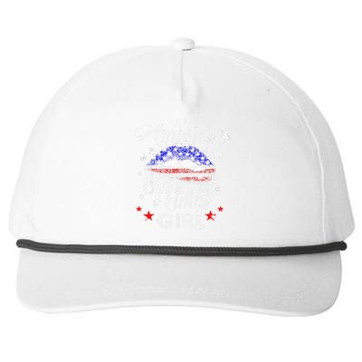 All American Trump Girl Mouth Diamond Snapback Five-Panel Rope Hat