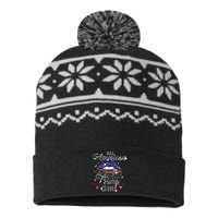 All American Trump Girl Mouth Diamond USA-Made Snowflake Beanie