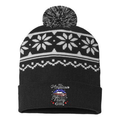 All American Trump Girl Mouth Diamond USA-Made Snowflake Beanie