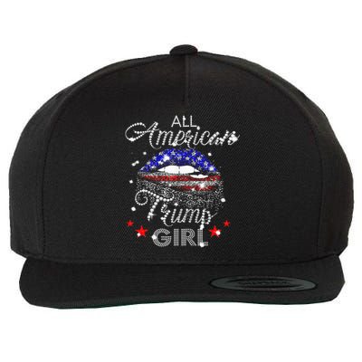 All American Trump Girl Mouth Diamond Wool Snapback Cap