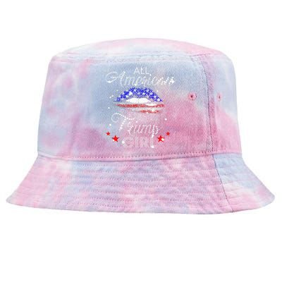 All American Trump Girl Mouth Diamond Tie-Dyed Bucket Hat