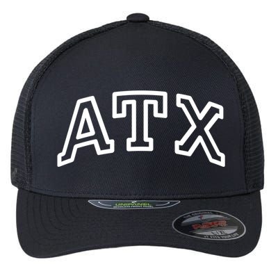 Atx Austin Tx Athletic Design In White Gift Flexfit Unipanel Trucker Cap