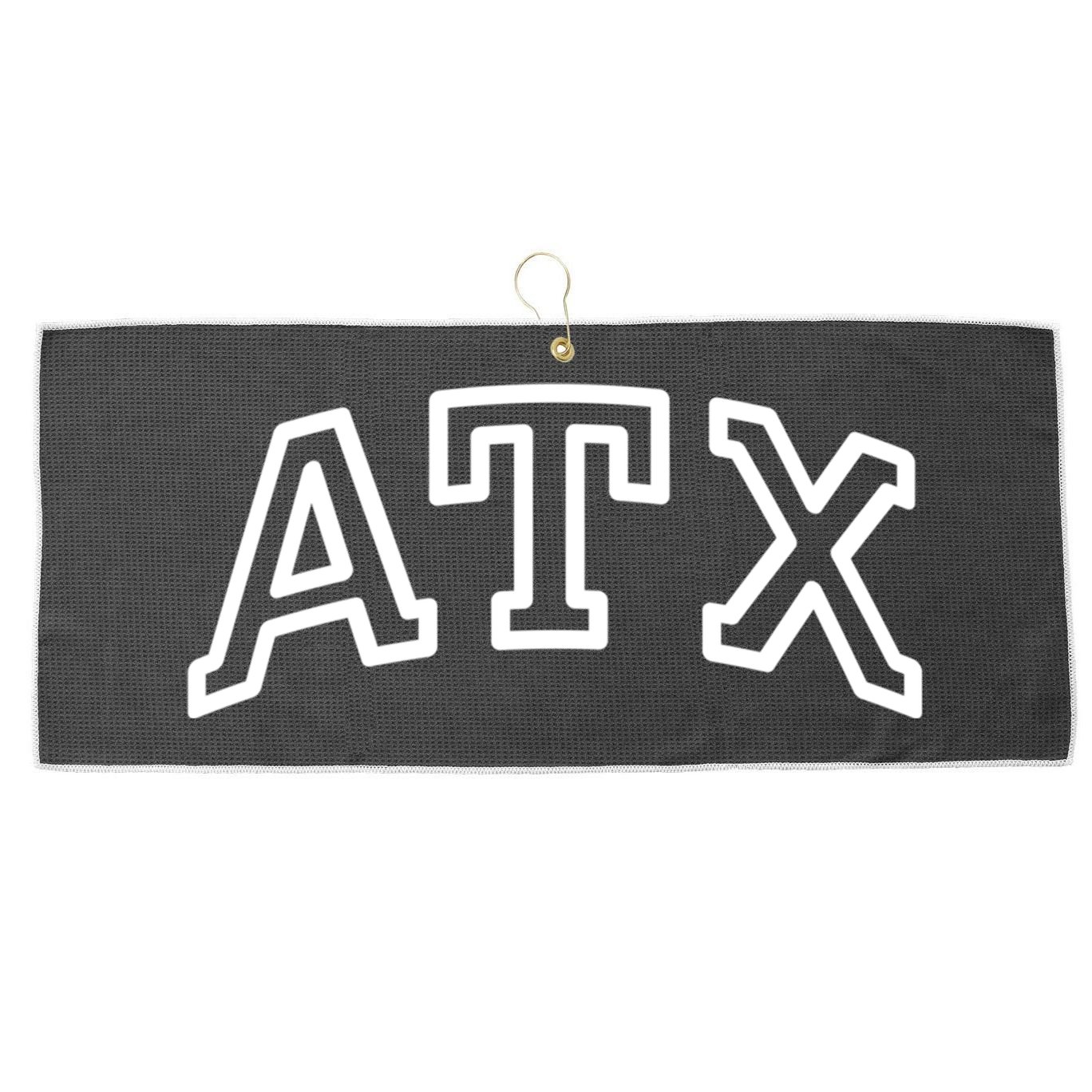 Atx Austin Tx Athletic Design In White Gift Large Microfiber Waffle Golf Towel