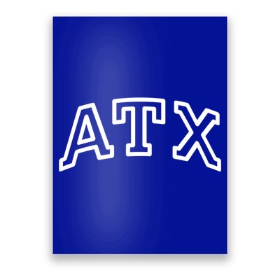 Atx Austin Tx Athletic Design In White Gift Poster