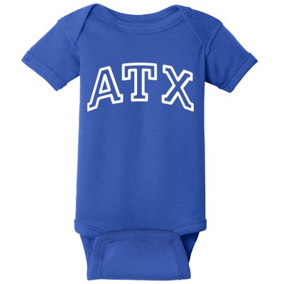 Atx Austin Tx Athletic Design In White Gift Baby Bodysuit