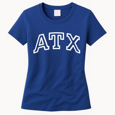 Atx Austin Tx Athletic Design In White Gift Womens T-Shirt