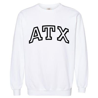 Atx Austin Tx Athletic Design In White Gift Garment-Dyed Sweatshirt