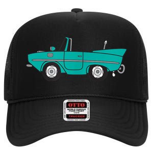 Amphicar Aqua Turquoise Car Boat Owner Collector High Crown Mesh Back Trucker Hat