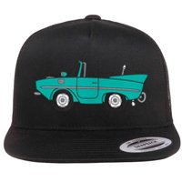 Amphicar Aqua Turquoise Car Boat Owner Collector Flat Bill Trucker Hat