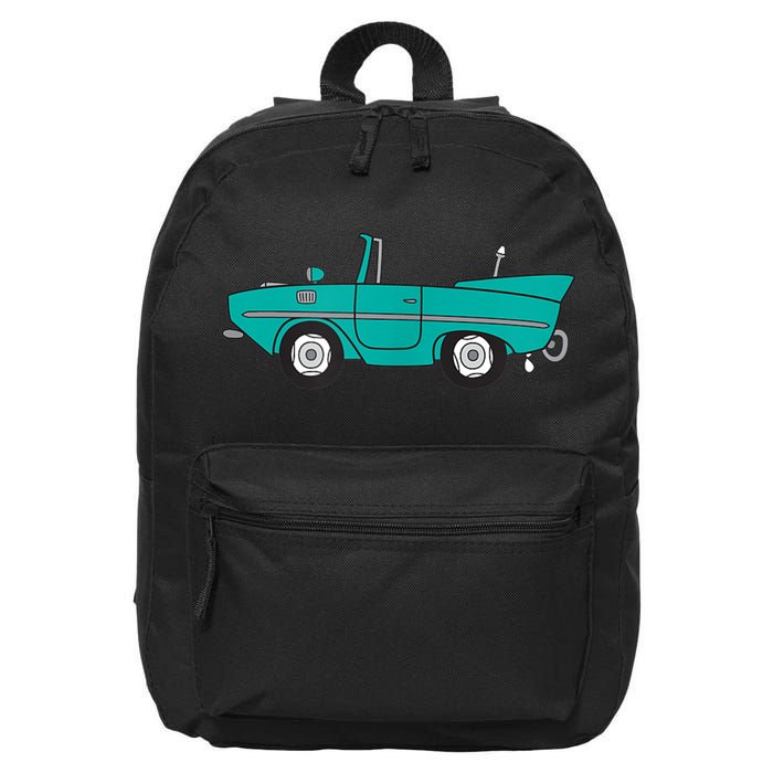 Amphicar Aqua Turquoise Car Boat Owner Collector 16 in Basic Backpack
