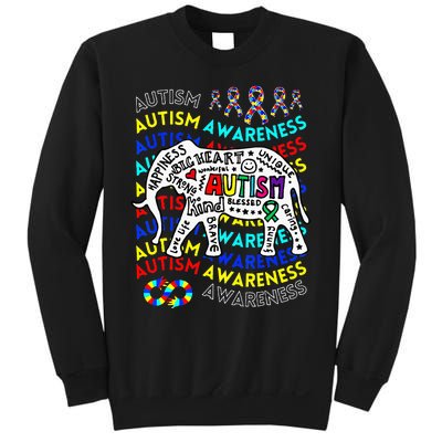 Autism Awareness Teacher Autism Moms And Dads Elephant Sweatshirt