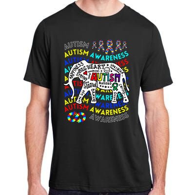 Autism Awareness Teacher Autism Moms And Dads Elephant Adult ChromaSoft Performance T-Shirt