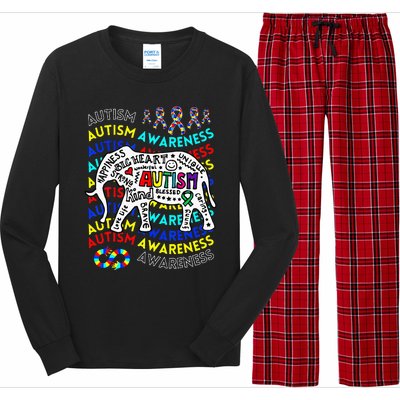 Autism Awareness Teacher Autism Moms And Dads Elephant Long Sleeve Pajama Set