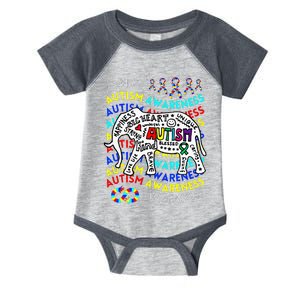 Autism Awareness Teacher Autism Moms And Dads Elephant Infant Baby Jersey Bodysuit